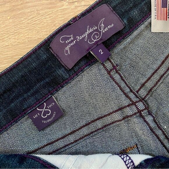 NEW NYDJ NOT YOUR DAUGHTER’S DARK WASH BLUE JEAN BERMUDA SHORTS 2 - Picture 4 of 11